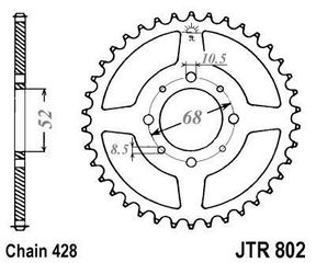 Γραναζι πισω 802.37 Kawasaki Kazer/Kriss/FX/Shogun/Address 125 37Δ - (10110-056)