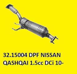 ΦΙΛΤΡΟ ΜΙΚΡΟΣΩΜΑΤΙΔΙΩΝ DPF NISSAN QASHQAI 1.5cc DCi 10-