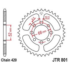 Γραναζι πισω 801.37 Suzuki FB50/Kawasaki MAX100/Suzuki FR50 37Δ - (10110-067)