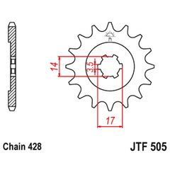 Γραναζι εμπρος 505.14 Kawasaki Kazer/Kriss/Kristar/Dinamik/Address 14 Δ - (10100-028)