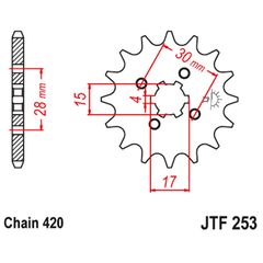 Γραναζι εμπρος 252.12 Honda C50 12Δ - (10100-095)