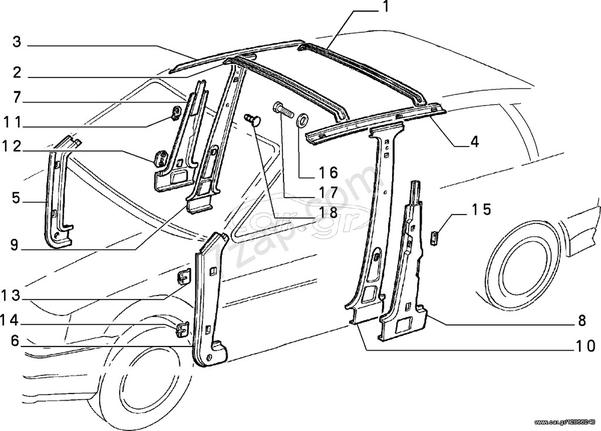 Fiat Tipo/Tempra- Lancia Dedra, ενίσχυση μπροστινής αριστερής κολώνας, καινούργια, γνήσια- 7600989