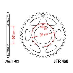 Γραναζι πισω 468.46 Kawasaki EL 125/Modenas Jaguh 175 JT - (10110-424)