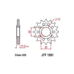 Γραναζι εμπρος 1591.15/2091 15 18NC Yamaha TDM900 15Δ PBR - (10110-432)