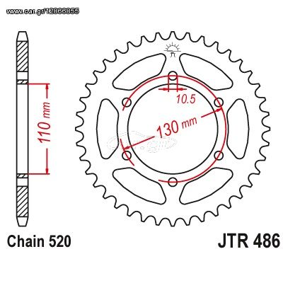 Γραναζι πισω 486.42 /  FE 9558.42 Kawasaki ZX250 κτλ 42Δ FE SPROCKETS - (10110-447)