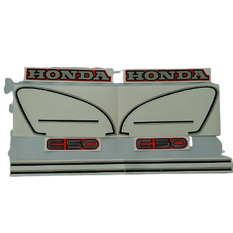 Αυτοκολλητα Honda C50 καρτελα κοκκινο σετ No2 - (11380-245)