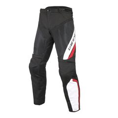 DAINESE DRAKE AIR D-DRY  PANTS καλοκαιρινό αδιάβροχο παντελόνι μαύρο/άσπρο/κόκκινο 