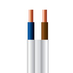 Καλώδιο ρεύματος με διατομή 3x1.5mm² NYIFY μονόκλωνο πλακέ σε λευκό χρώμα
