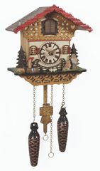 Ρολόι κούκος με χειροποίητη παράσταση παραδοσιακού αλπικού σπιτιού 20cm, εκκρεμές Κωδ: 4226QM   www. CuckooClock .gr