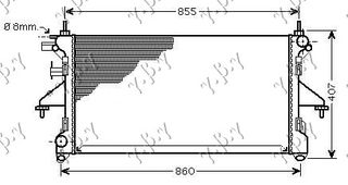 ΨΥΓΕΙΟ ΝΕΡΟΥ 2.2-3.0 HDi +/-AC ΠΕΤΡΕΛΑΙΟ ΜΗΧΑΝΙΚΟ (780x380x34) (MAHLE BEHR PREMIUM LINE)  για CITROEN JUMPER 06-14