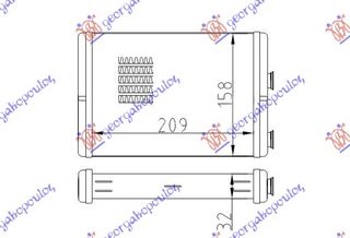 ΨΥΓΕΙΟ ΚΑΛΟΡΙΦΕΡ (B) +/-ΑC (209x158) TYΠΟΥ MARELLI  για FIAT DOBLO 05-09