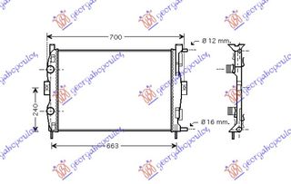 ΨΥΓΕΙΟ 1.4-1.6 16V +/-AC (59x45x18)  για RENAULT MEGANE SDN-H/B-L/B 05-08