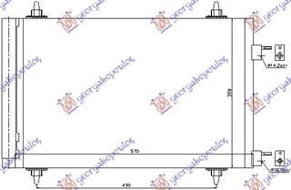 ΨΥΓΕΙΟ A/C ΒΕΝΖΙΝΗ/ΠΕΤΡΕΛΑΙΟ (53,5x36,1) (ΠΛΑΚΑΚΙ ΠΛΑΙΝΟ)  για PEUGEOT 307 05-07