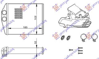 ΨΥΓΕΙΟ ΚΑΛΟΡΙΦΕΡ (B) +/-ΑC (185x168) (MAZI ME TO KIT)  για OPEL VECTRA C 05-08