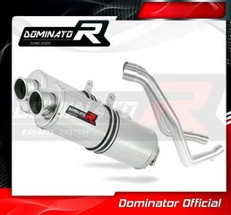Dominator Εξατμίσεις Διπλά Τελικα Oval S.Steel Aprilia Caponord 1000 2001 - 2004 Με Σιγαστήρες-thumb-1