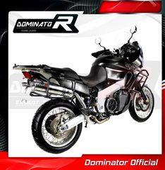 Dominator Εξατμίσεις Διπλά Τελικα Oval S.Steel Aprilia Caponord 1000 2001 - 2004 Με Σιγαστήρες-thumb-2