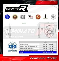 Dominator Εξατμίσεις Διπλά Τελικα Oval S.Steel Aprilia Caponord 1000 2001 - 2004 Με Σιγαστήρες-thumb-3