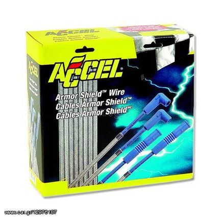 Accel 8mm Armor Shield Braided Spark Plug Wire for Chevrolet 78-86 Blue