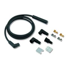 Accel 8mm Wire Replacement Kit - Staight and Spark plug boots - Black