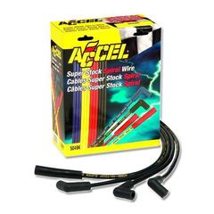 Accel Super Stock Spiral Core 8mm Black Wire with Black 90deg. Boots