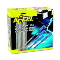 Accel 8mm Armor Shield Braided Spark Plug Wire for Chevrolet 55-75 Blue