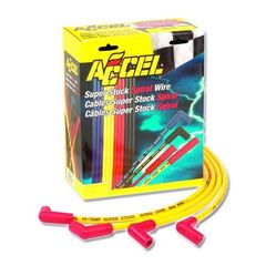 Accel Super Stock Spiral Core 8mm Red Wire set with Red 90 Deg Boots