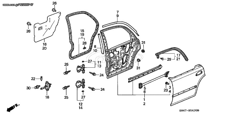 ΠΟΡΤΑ ΠΙΣΩ ΑΡΙΣΤΕΡΗ HONDA CIVIC
