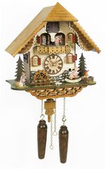 Ρολόι κούκος με χειροποίητη παράσταση παραδοσιακού αλπικού σπιτιού 37cm, εκκρεμές Κωδ:4219QMT 