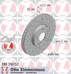 ΤΡΥΠΗΤΕΣ ΔΙΣΚΟΠΛΑΚΕΣ ZIMMERMANN 300X25 ΓΙΑ HONDA CIVIC TYPE-R , CIVIC 2.0 i-VTEC TYPE-R , CR-V II 01-06 !!!