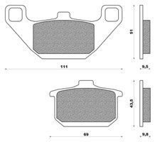 Σετ τακάκια φρένου οργανικά NEWFREN KAWASAKI VN 800 (95-98) 01FD072BT