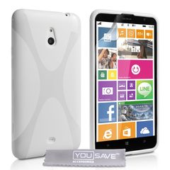 YouSave Accessories Θήκη σιλικόνης για Nokia Lumia 1320 λευκή by YouSave Accessories και  screen protector
