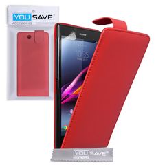 YouSave Accessories Θήκη για Sony Xperia Z Ultra by YouSave κόκκινη  και screen protector