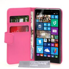 YouSave Accessories Θήκη- Πορτοφόλι για Nokia Lumia 930 by YouSave Accessories ροζ και δώρο screen protector