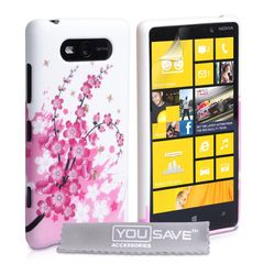 YouSave Accessories Θήκη σιλικόνης για Nokia Lumia 820 floral by YouSave Accessories και  screen protector
