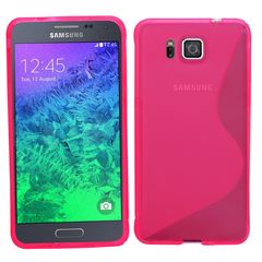 OEM  Θήκη σιλικόνης για Samsung Galaxy Alpha ημιδιάφανη ροζ - OEM ( 210-100-247)