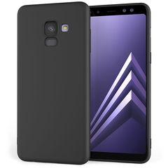 Caseflex Θήκη σιλικόνης για Samsung Galaxy A8 Plus (2018) μαύρη ματ by Caseflex και δώρο screen protector (200-102-574)