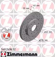 ΤΡΥΠΗΤΕΣ ΔΙΣΚΟΠΛΑΚΕΣ ZIMMERMANN 276Χ20 ΓΙΑ SUZUKI SWIFT (III) 1.6 125HP !!