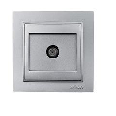 Πρίζα τηλεόρασης TV τερματική Mono Electric ασημί σειρά Despina Metallic