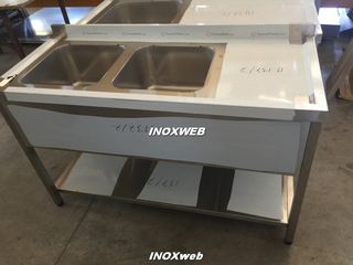 INOXWEB 2027-Λαντζα ανοιχτη με 2 γουρνες 40χ40 & 160χ60χ87