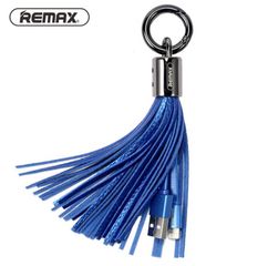 Καλώδιο USB  Lightning σε Μπρελόκ Φούντα Tassels Ring RC-053i 0.08m - 3653 - Μπλε - REMAX