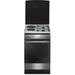 Amica 508ME2.35EHZPPXV Κουζίνα Μικτή Inox 62lt (85x50) A