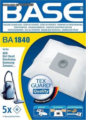 Base BA1840 Σακούλες Σκούπας - για Zanussi, Samsung, Electrolux, Dirt Devil, AEG