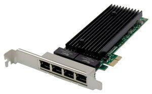 POWERTECH κάρτα επέκτασης PCIe σε 4x RJ45 ST7229, 1000Mbps, JL82576EB