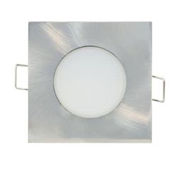 Led σποτ μπάνιου νίκελ ματ τετράγωνο χωνευτό 5W 230V 3000k θερμό φως 400lm στεγανό IP65
