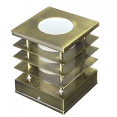 Φωτιστικό απλίκα αλουμινίου τετράγωνο με γρίλια ρουστίκ χρώμα για λάμπες E14 στεγανό IP44