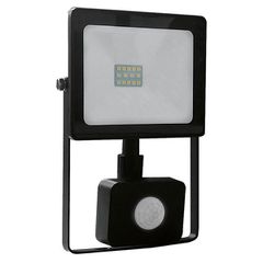 Προβολέας led slim 10W μαύρος με ανιχνευτή κίνησης 6000k ψυχρό λευκό φως 230V 880Lm IP66