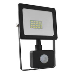 Προβολέας led slim 20W μαύρος με ανιχνευτή κίνησης 4000k ενδιάμεσο λευκό φως 230V 1700Lm IP66