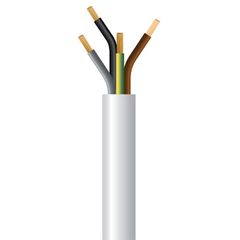 Καλώδιο ρεύματος εύκαμπτο 4x1mm² NYMHY λευκό πολύκλωνο στρογγυλό (H05VV-F 4G1 λευκό)