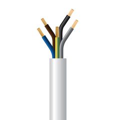 Καλώδιο ρεύματος εύκαμπτο 5x2.5mm² NYMHY λευκό στρογγυλό πολύκλωνο (Η05VV-F 5G2,5 λευκό)