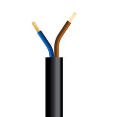 Καλώδιο ρεύματος εύκαμπτο2x0.5mm² H03VV-F NYLHY μαύρο πολύκλωνο στρογγυλό (H03VV-F 2x0,50 μαύρο)
